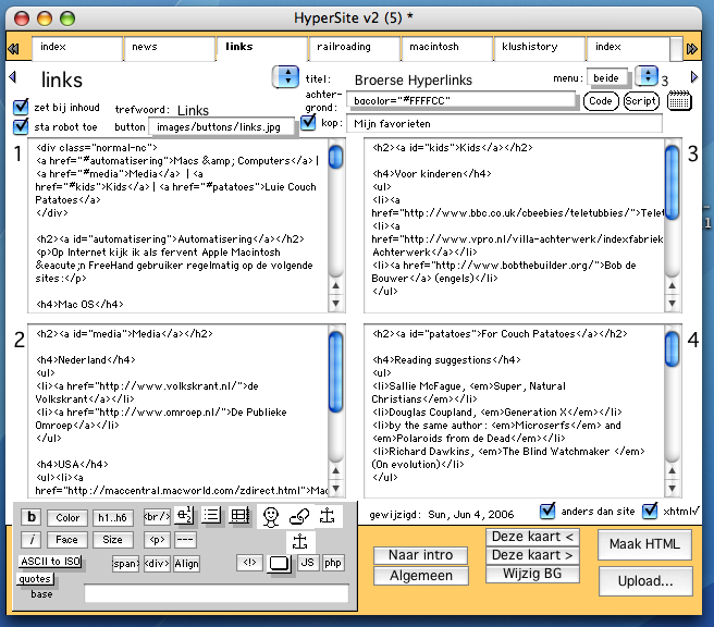Revolution HyperSite scherm