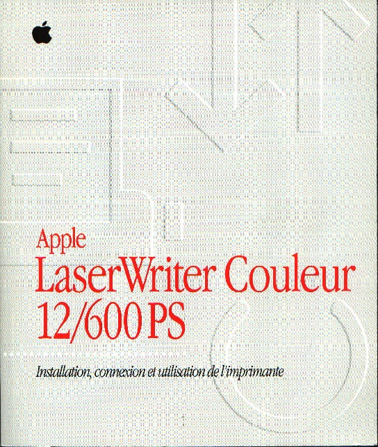 Apple LaserWriter Couleur 12/600PS, Installation, connexion et utilisation de l'imprimante cover