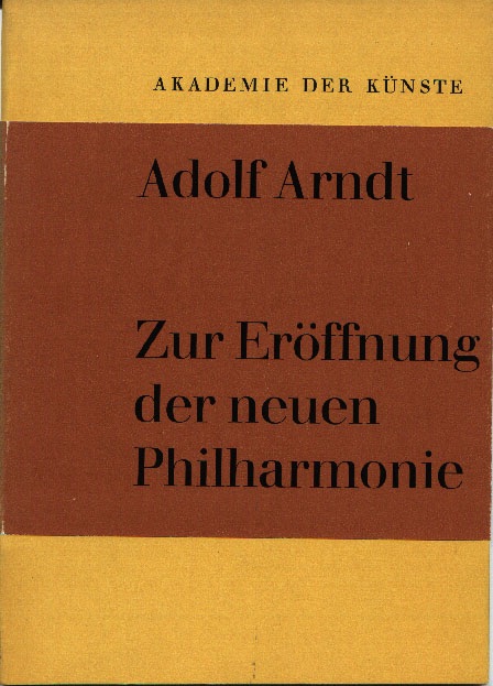 Zur Eröffnung der neuen Philharmonie cover