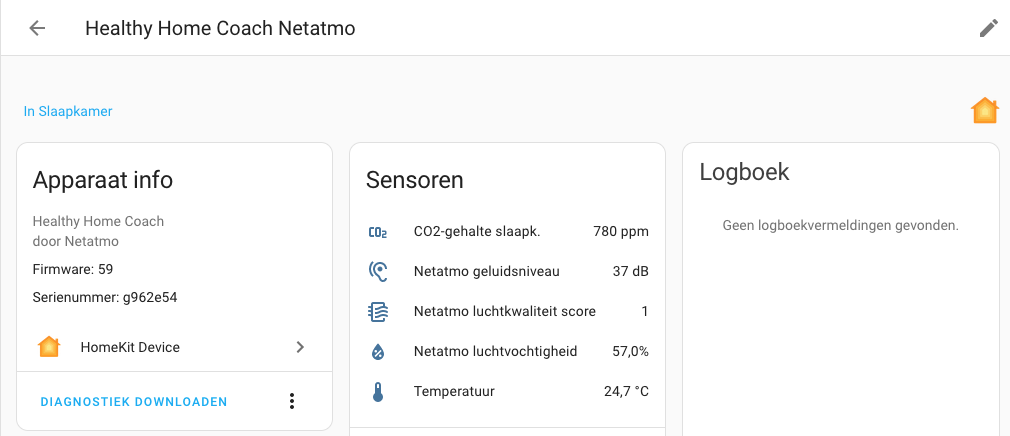 Healthy Home integration in HomeAssistant