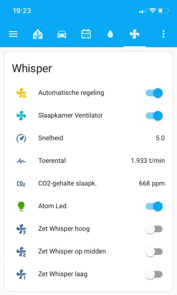 HA Whisper fan Dashboard